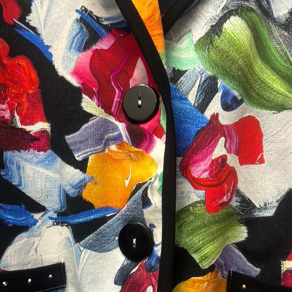 Colorful Abstract Women's Blazer Size XL - Picture 6 of 8